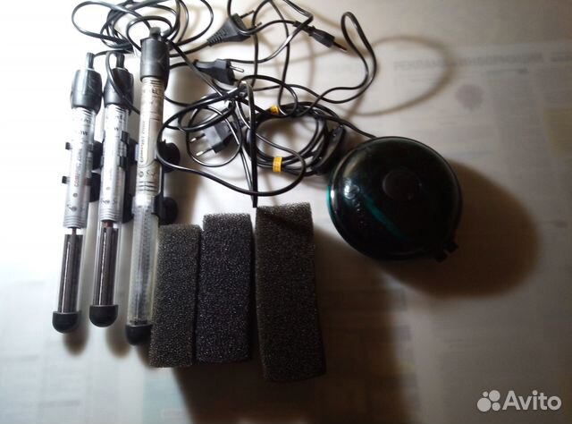 Компрессор для аквариума, нагреватели, аксессуары