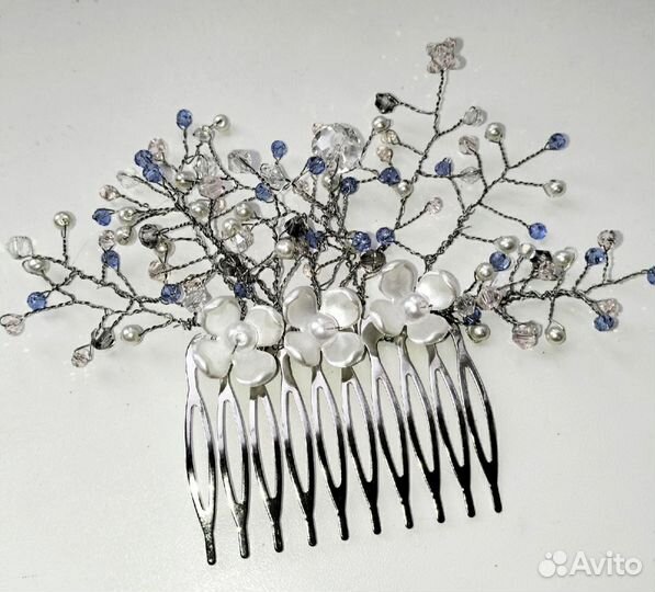 Шпильки кристаллы и цветы