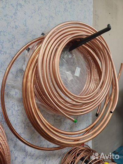 Труба медная, кронштейны, флекс, дренаж