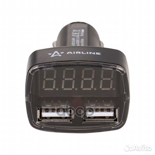 Вольтметр в прикуриватель 12-24В + 2USB 3,1A AV