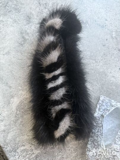 Норковая вязаная повязка