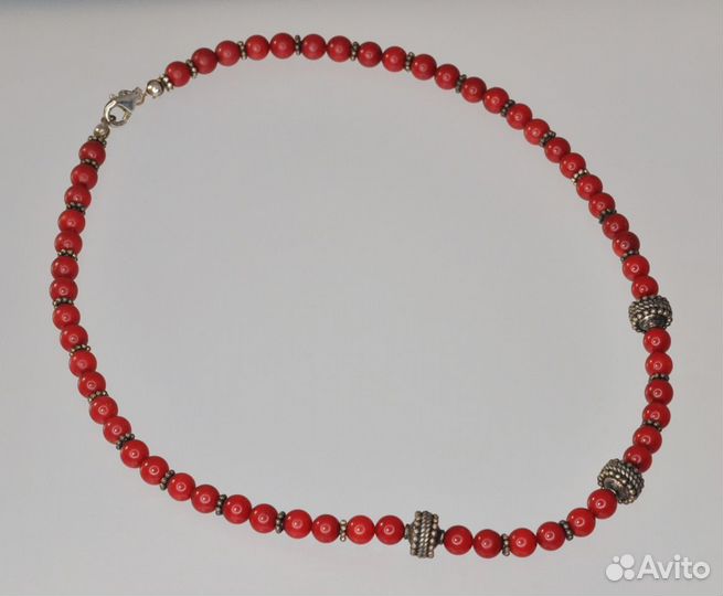 Колье серебро серебро 925 пробы Кораллы