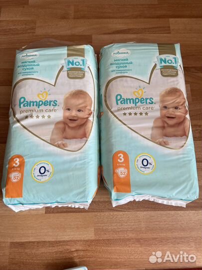 Подгузники Pampers premium care 3 104 шт