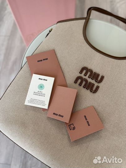 Сумка miu miu canvas шоппер