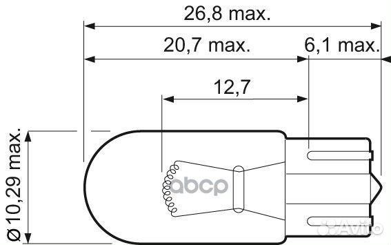 Лампа W5W 12V 5W Essetial W2.1*9.5d (10) Valeo