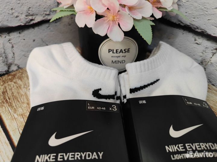 Носки Nike короткие белые 6 пар