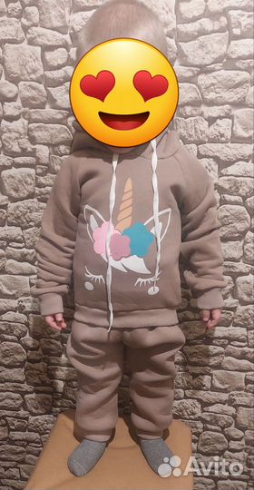 Детский костюм на флисе на 3-4 года