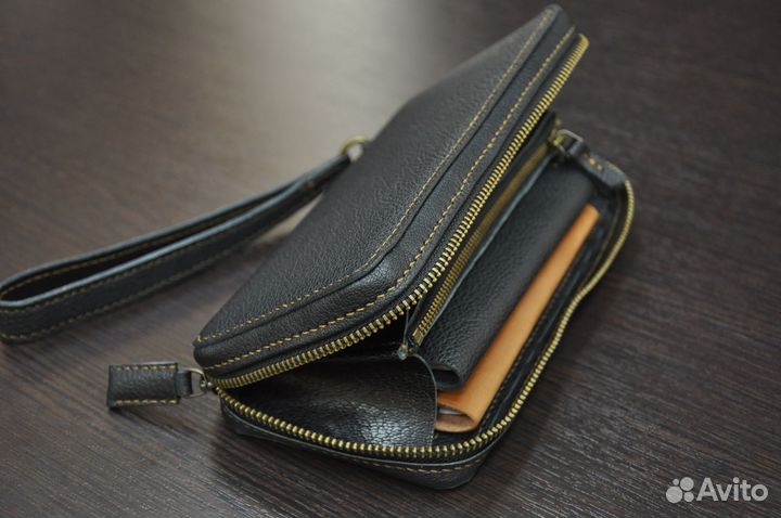 Мужской клатч из натуральной кожи ручная работа