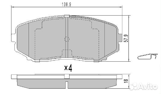 Колодки тормозные передние Mazda MPV CX7, CX9