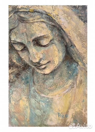 Картина маслом с девушкой под старину скульптура