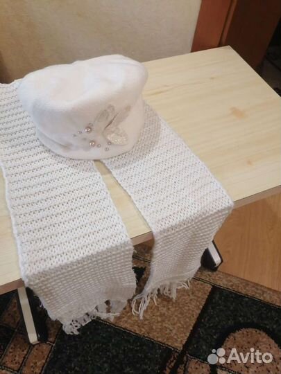 Шапка женская берет, шарф, снуд