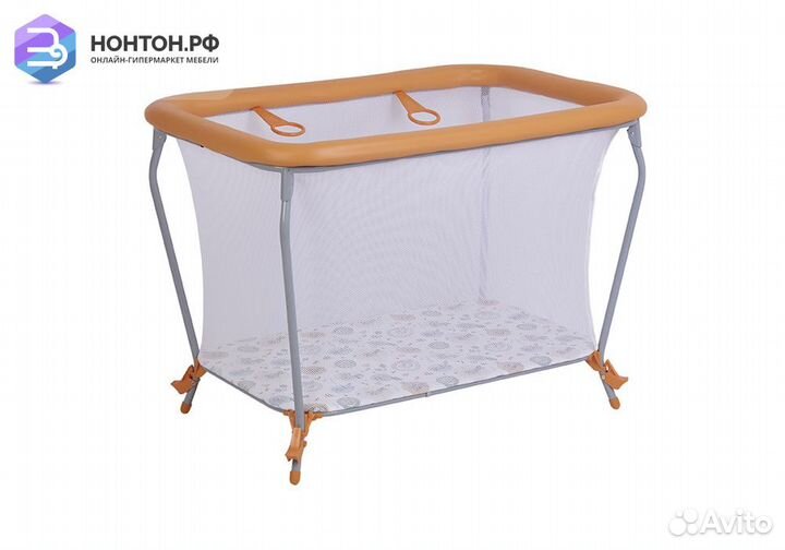 Манеж Фея Классика принт Совы / оранжевый