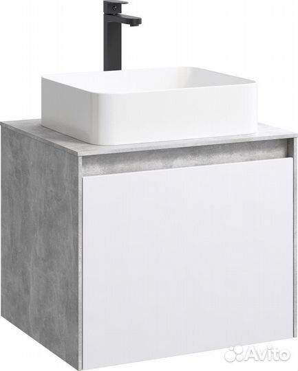 Тумба с раковиной Aqwella 5 stars Mobi 60 бетон св