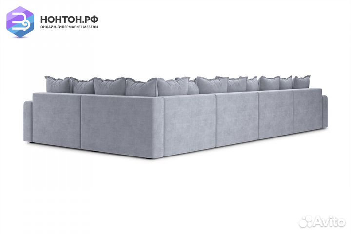 Диван п-образный тик-так Омега серый