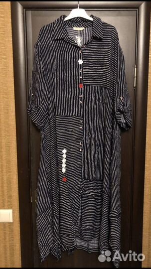 Платье - рубашка большой размер хлопок 54/64