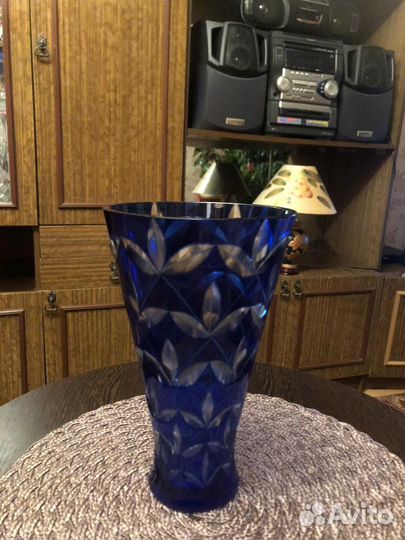 Ваза синее стекло СССР