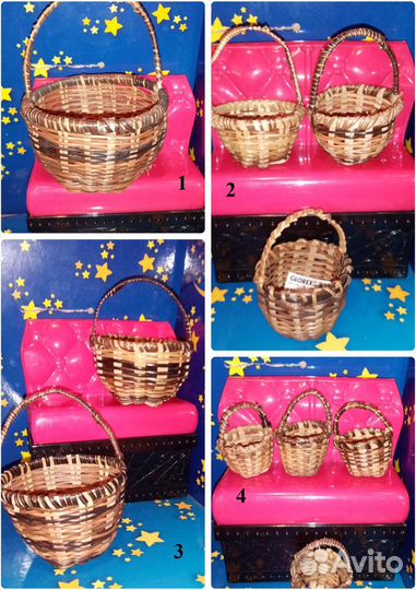 Корзинки плетеные для оформления и кукол