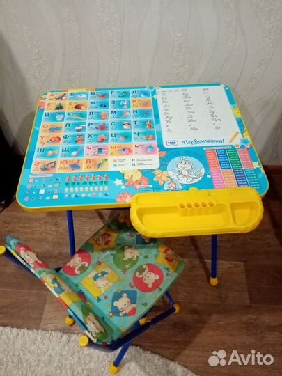 Мольберт детский двухсторонний Nika, стол и стул