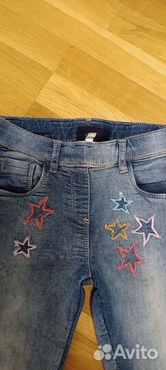 Джинсы летние на девочку 110 размер
