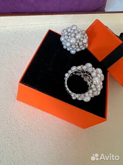 Кольцо с натуральным жемчугом серебро 925