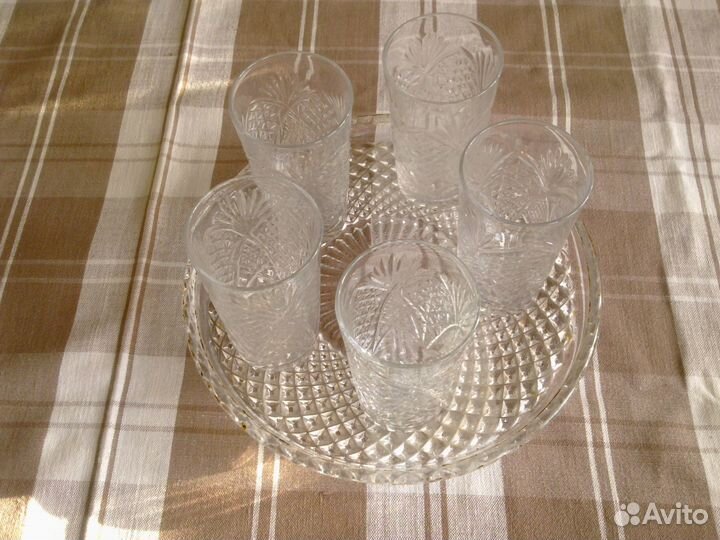 Салатник, бокалы, стаканы, блюдо, хрусталь, СССР