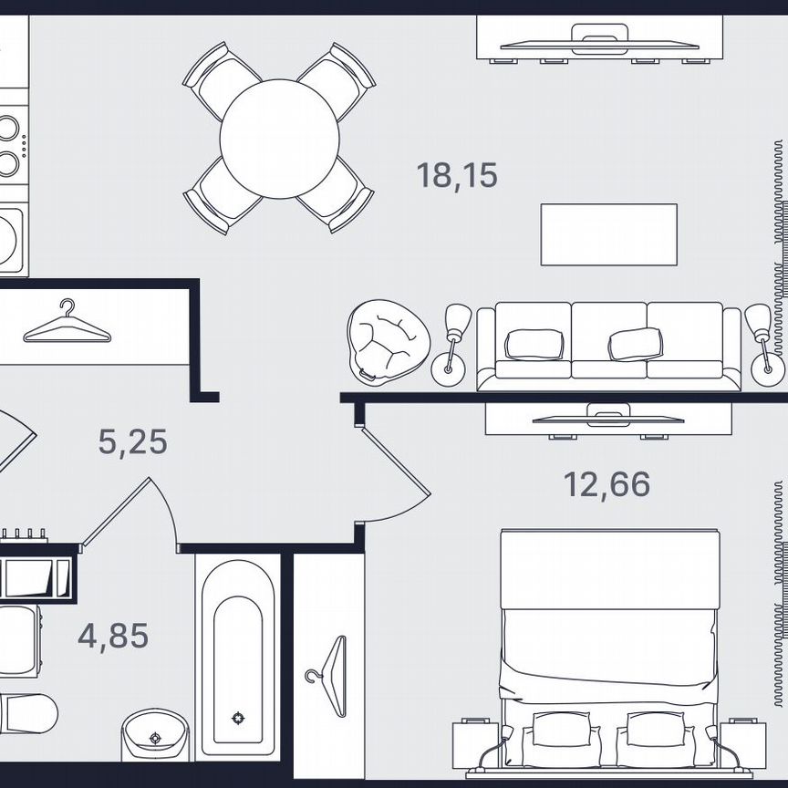 2-к. апартаменты, 40,9 м², 7/24 эт.