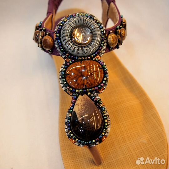 Босоножки с камнями чешское стекло размер 38/39