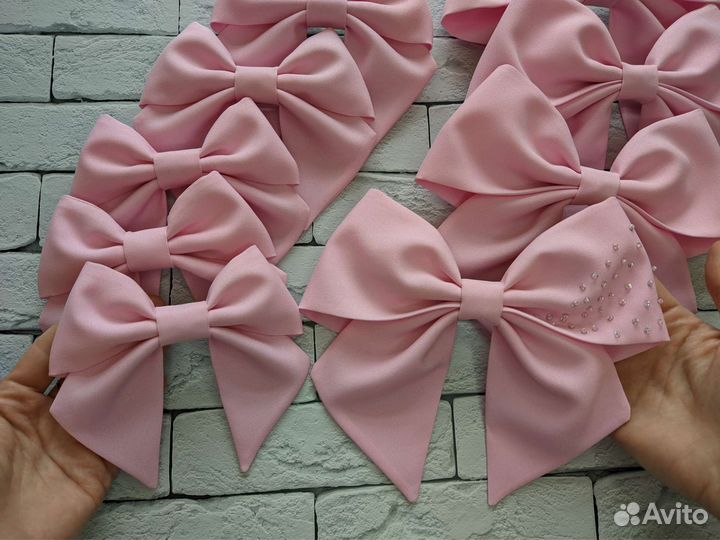 Бант на заколке ручная работа