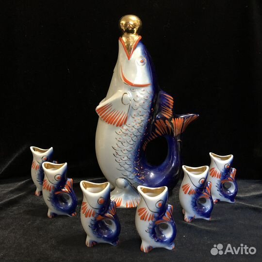 Штоф с рюмками Рыба Карп