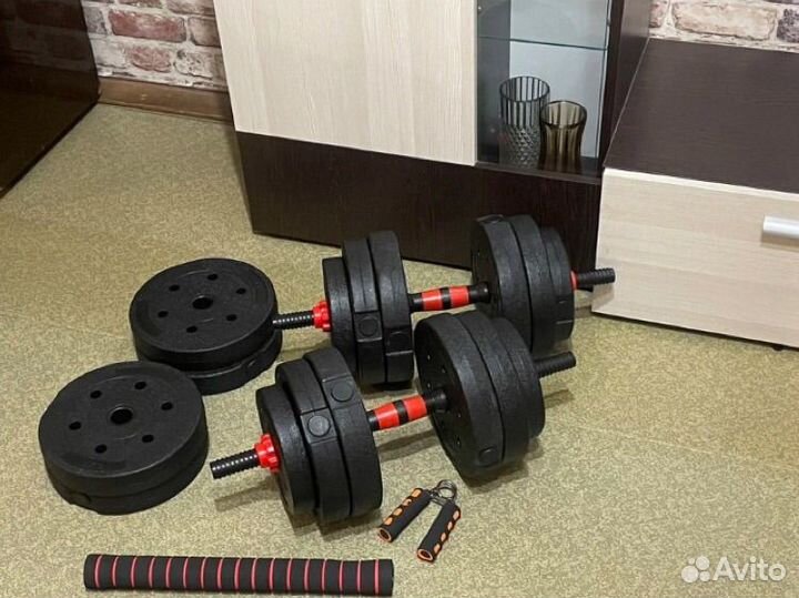 Гантели по 20 кг+штанга 40 кг