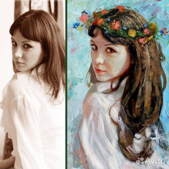 Портрет по фото на заказ от художника