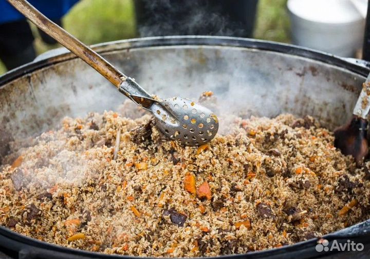 Казан чугунный узбекский с крышкой для плова