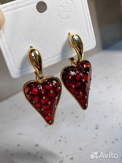 Серьги сердца эстетика