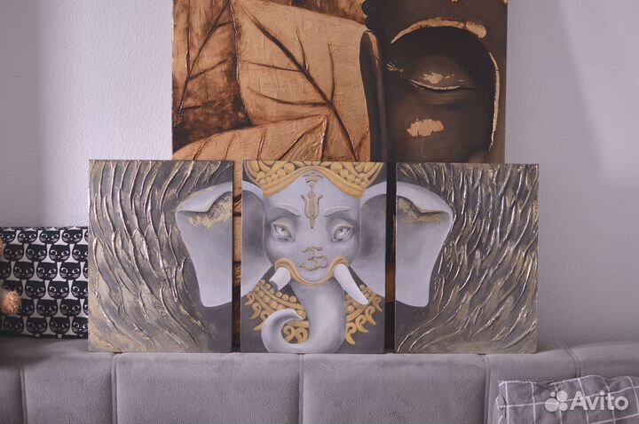 Картина триптих Ганеша
