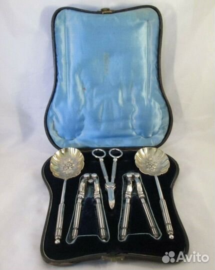 Старинный Посеребренный Набор для десертов