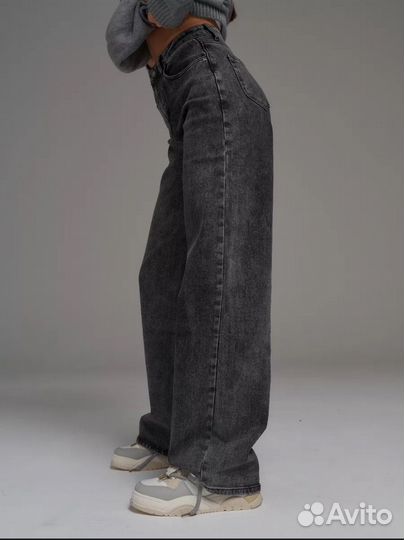 Джинсы широкие серые y2k