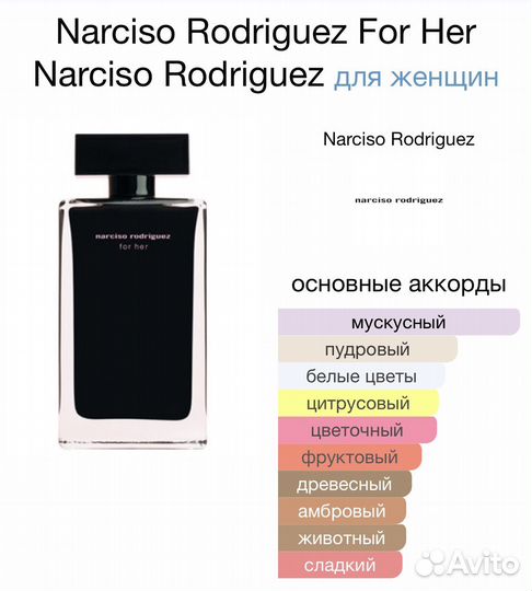 Narciso rodriguez for her 50мл