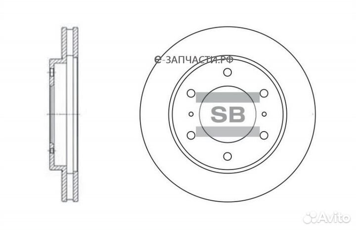 Sangsin brake SD4306 Торм.диск пер.вент.290x26 6 о