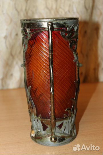 Ваза цветное стекло СССР Олень