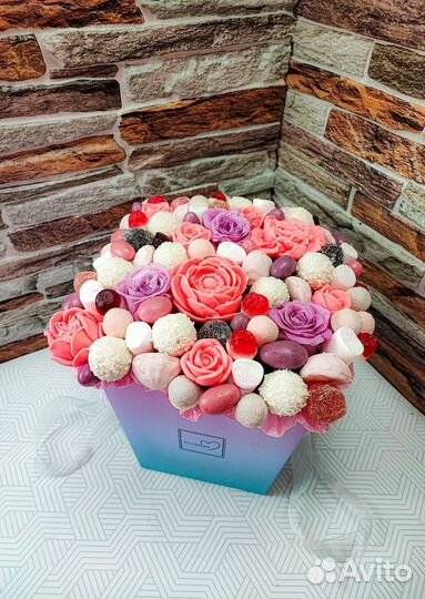 Сладкий букет из зефира на день рождения