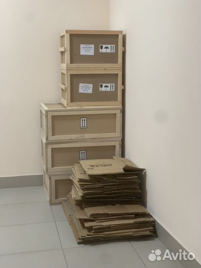 Коробки картонные бу и деревянные ящики