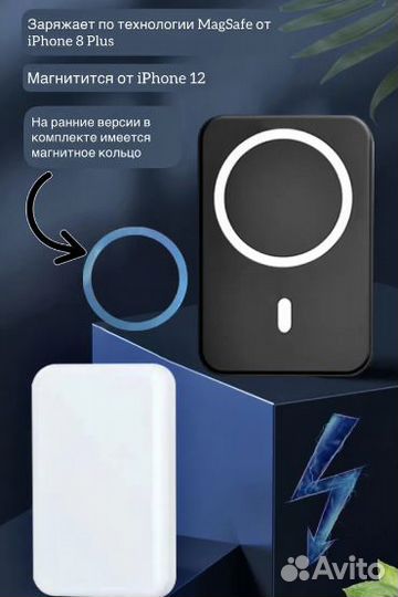 Power Bank MagSafe 5000 мАч с беспроводной зарядко