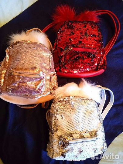 Рюкзак для девочки новый с пайетками