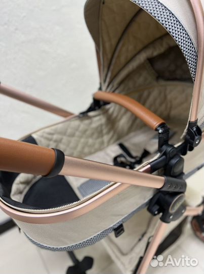 Коляска-трансформер 3 в 1 luxMom V9 молочный беж