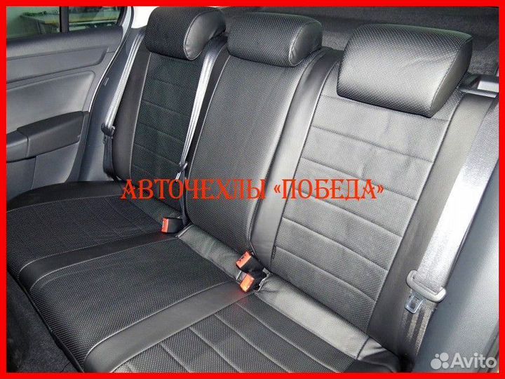 Чехлы Skoda Rapid 1 из экокожи чёрные Классика