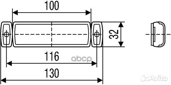 2PS 008 645-001 фонарь габаритный желтый прямо