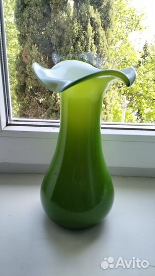 Ваза для цветов цветное стекло СССР