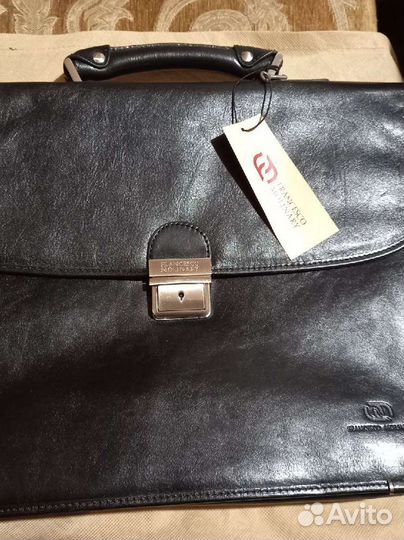 Мужской кожаный портфель новый Francesco Molinary