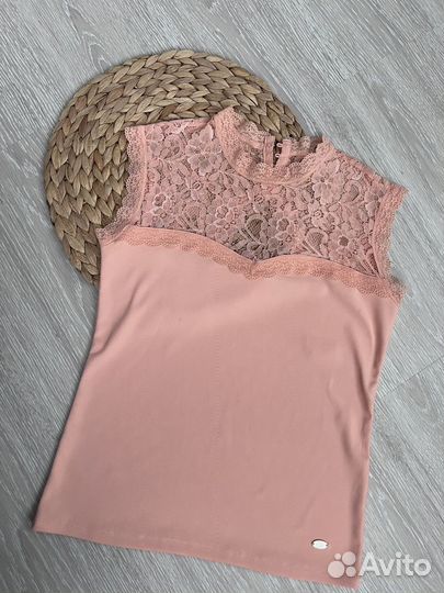 Блузка женская / топ кружевной без рукаков р42 S