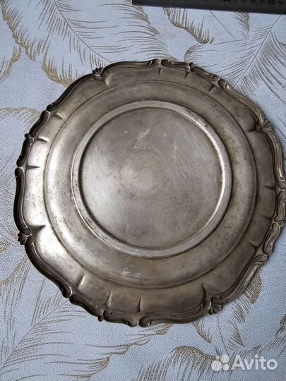 Тарелка винтаж серебрением